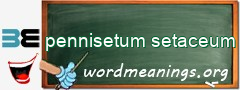 WordMeaning blackboard for pennisetum setaceum